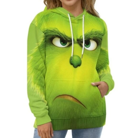 The Grinch 3D Printed Long Sleeve Hoodie Sweatshirt - Picture 1 of 6